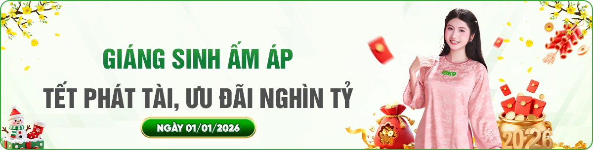 OK9 chúc hội viên giáng sinh ấm áp phát nghìn tỷ